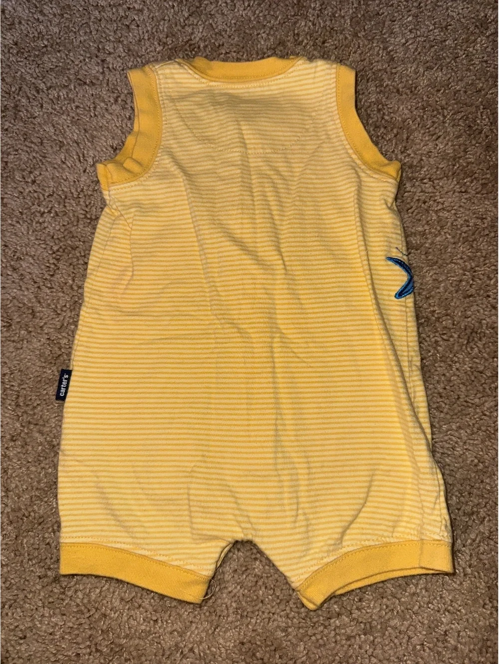 Carter's 3 Months Yellow Sleeveless Shark Romper